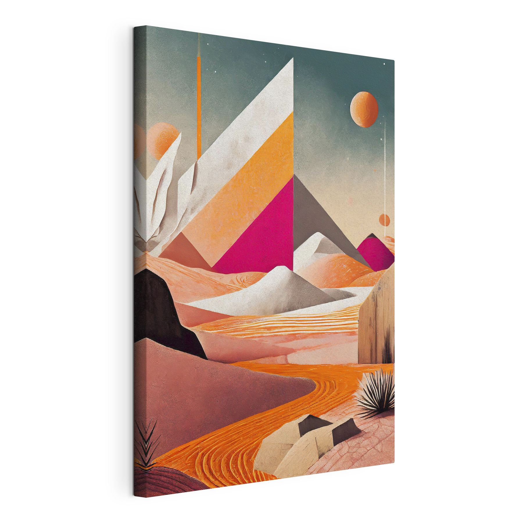 A painting of a desert landscape A painting of a desert landscape