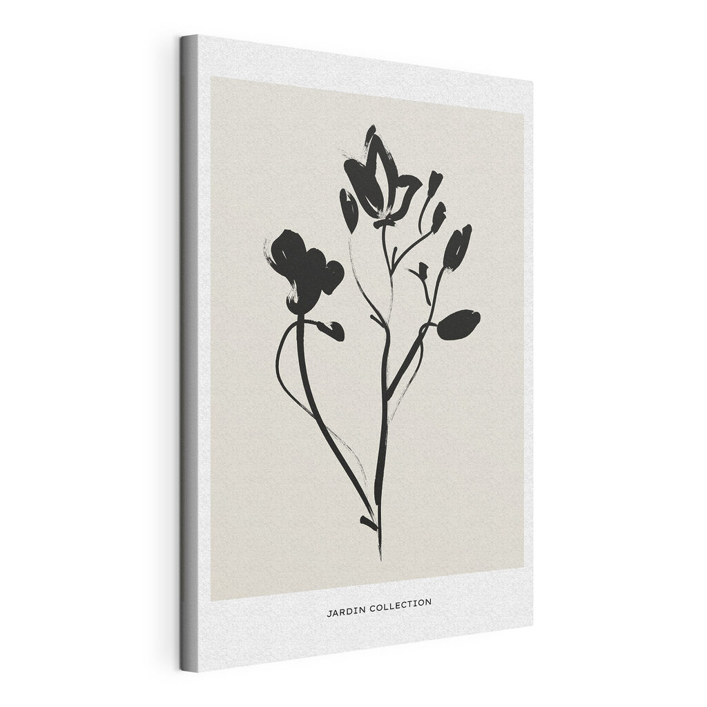A black and white drawing of flowers