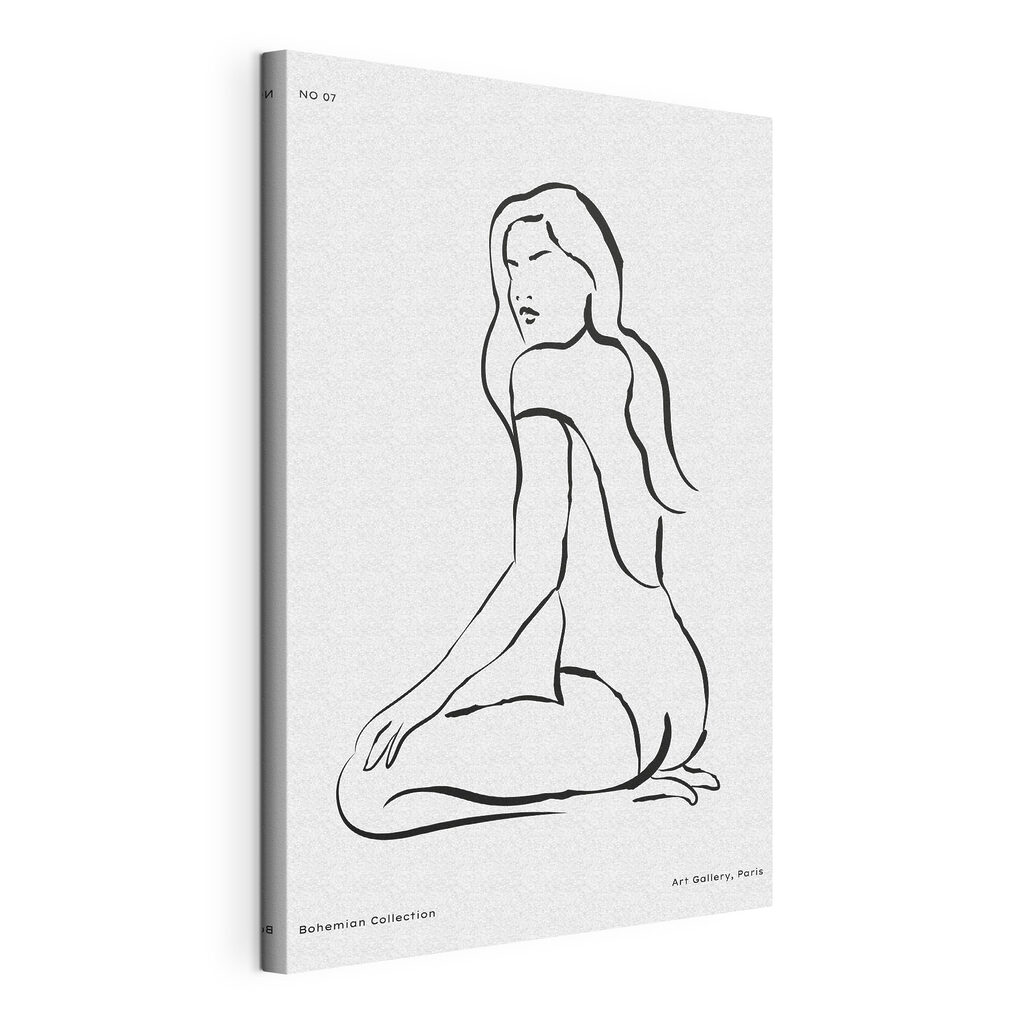 A drawing of a woman sitting A drawing of a woman sitting