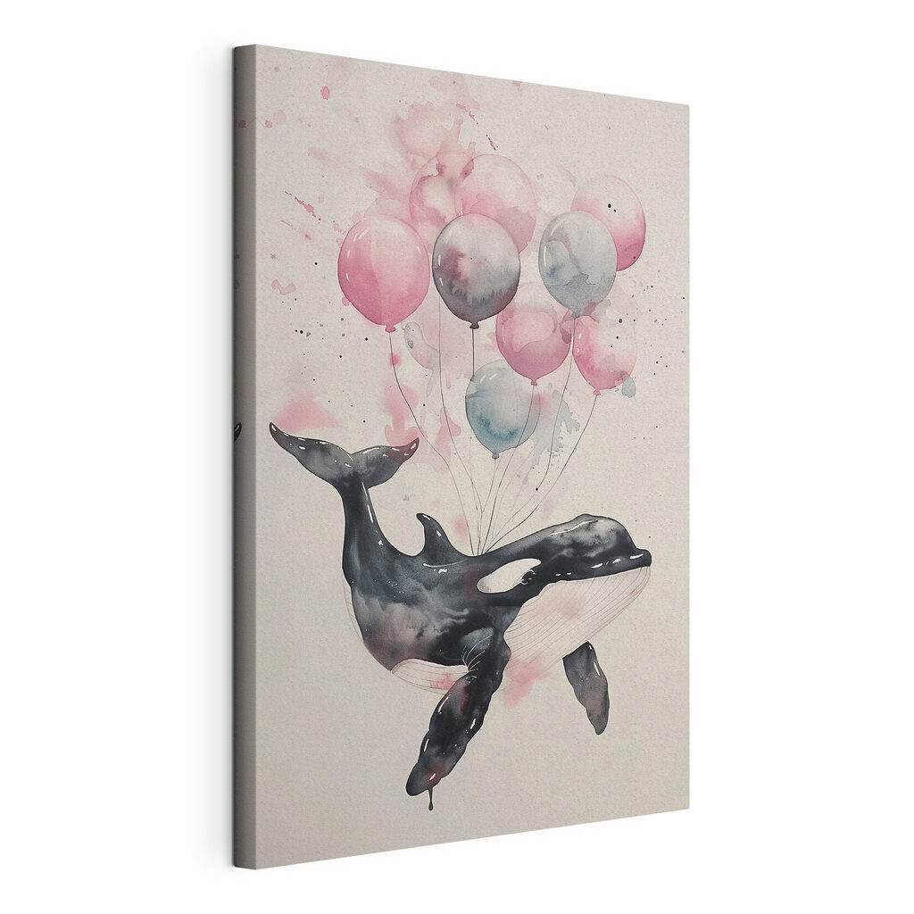 A whale with balloons on it A whale with balloons on it