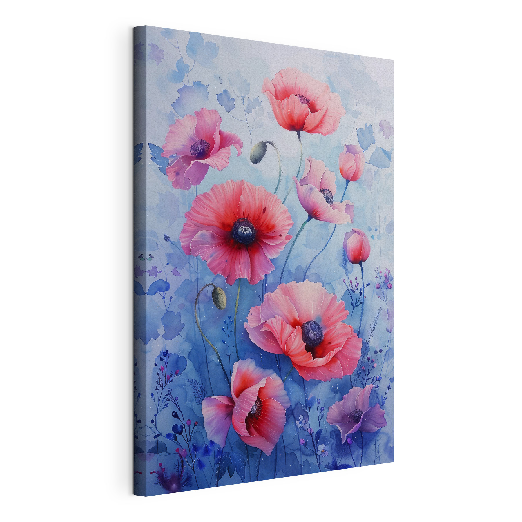 A painting of pink flowers A painting of pink flowers