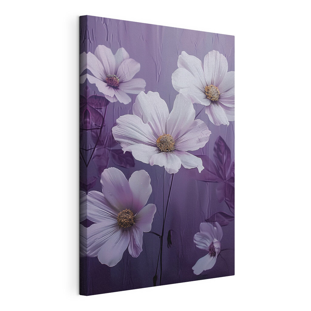 Delicate flowers against a purple backdrop Delicate flowers against a purple backdrop