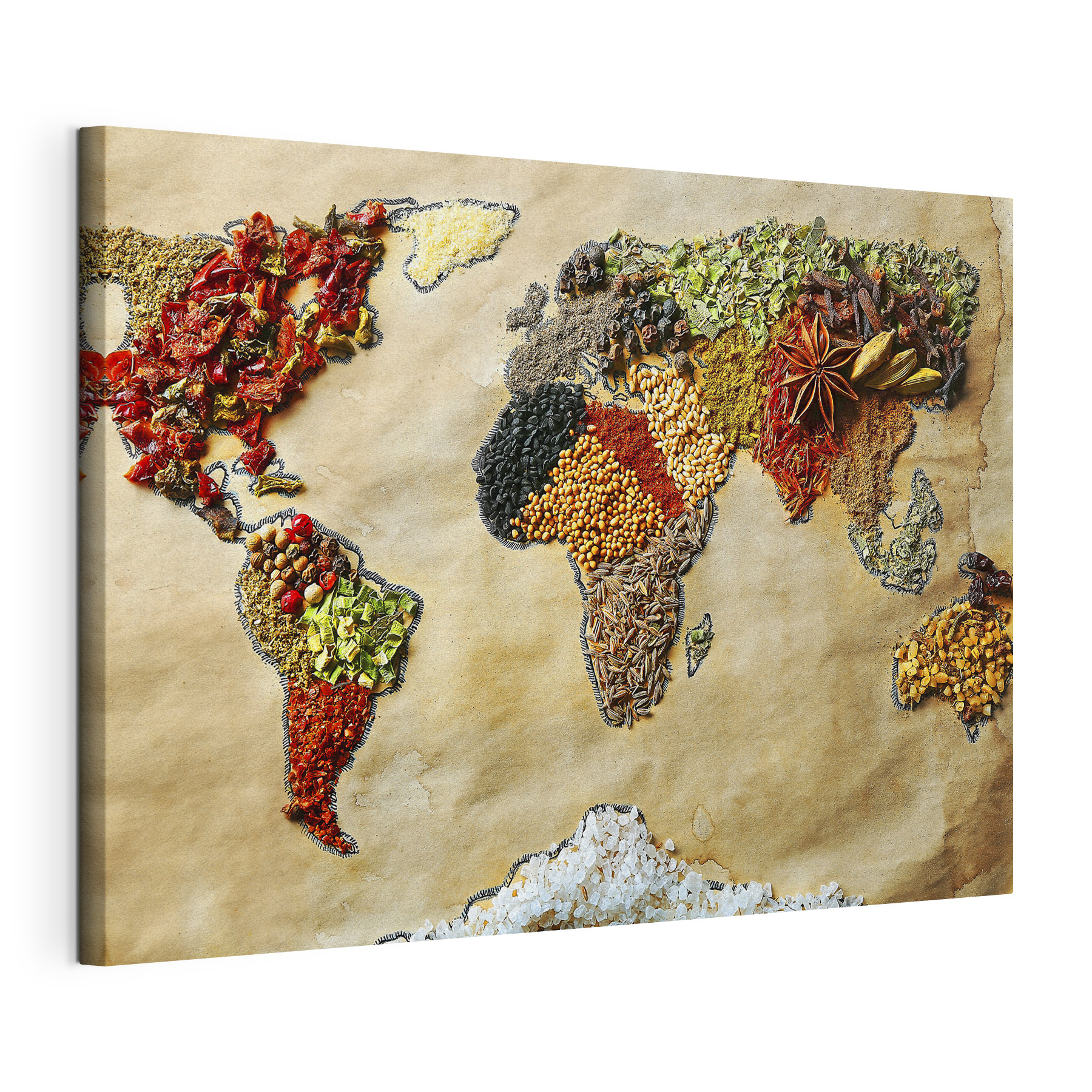 A map of the world made of different spices A map of the world made of different spices