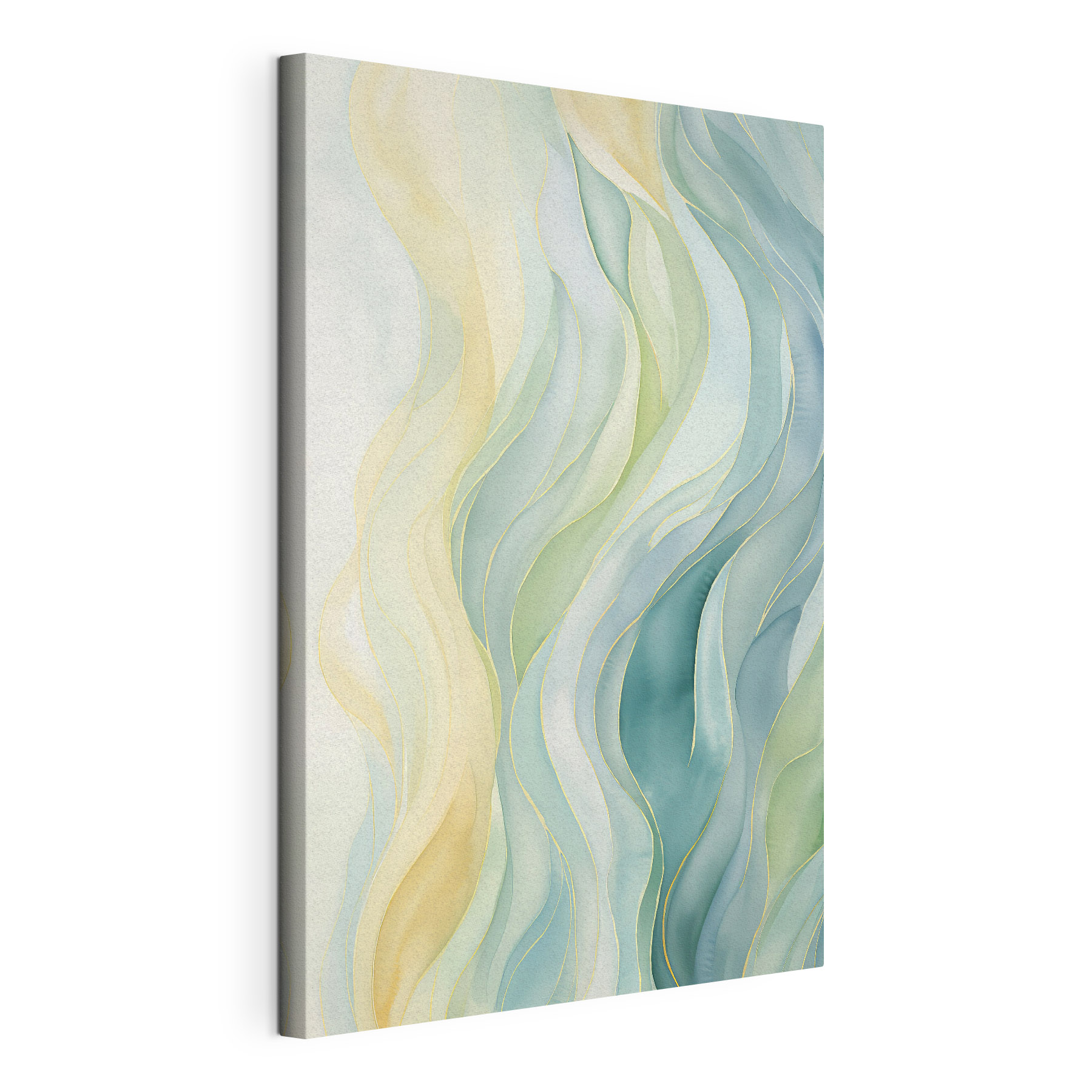 A colorful wavy lines on a white surface
