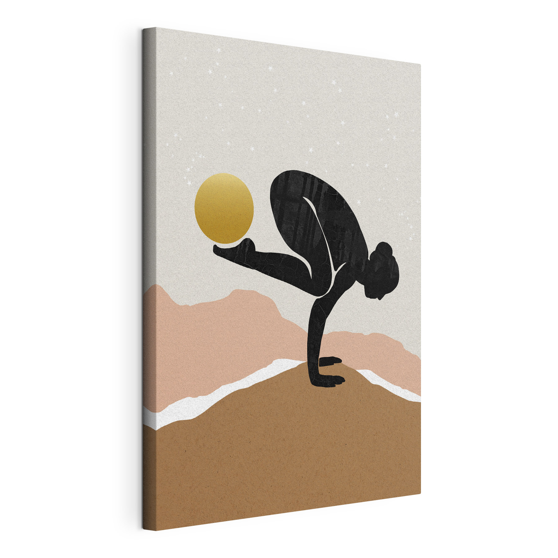 A woman doing a handstand with a yellow ball A woman doing a handstand with a yellow ball