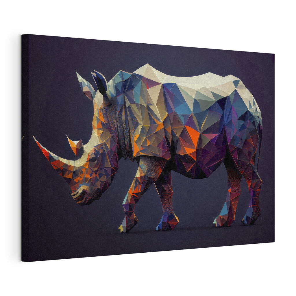 A colorful polygonal rhinoceros A colorful polygonal rhinoceros
