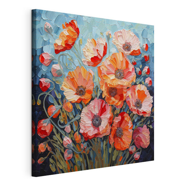 Cuadros Cuadros Un cuadro de flores sobre fondo azul (SKU: s37556)