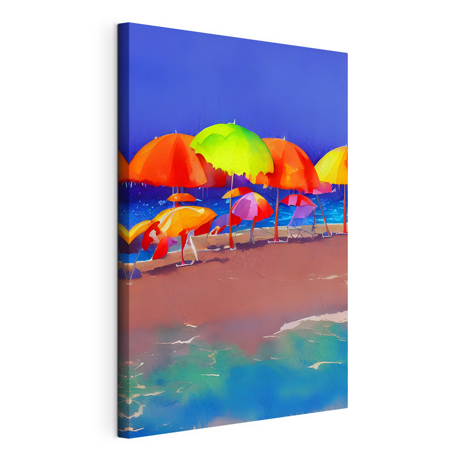 A group of colorful umbrellas on a beach A group of colorful umbrellas on a beach