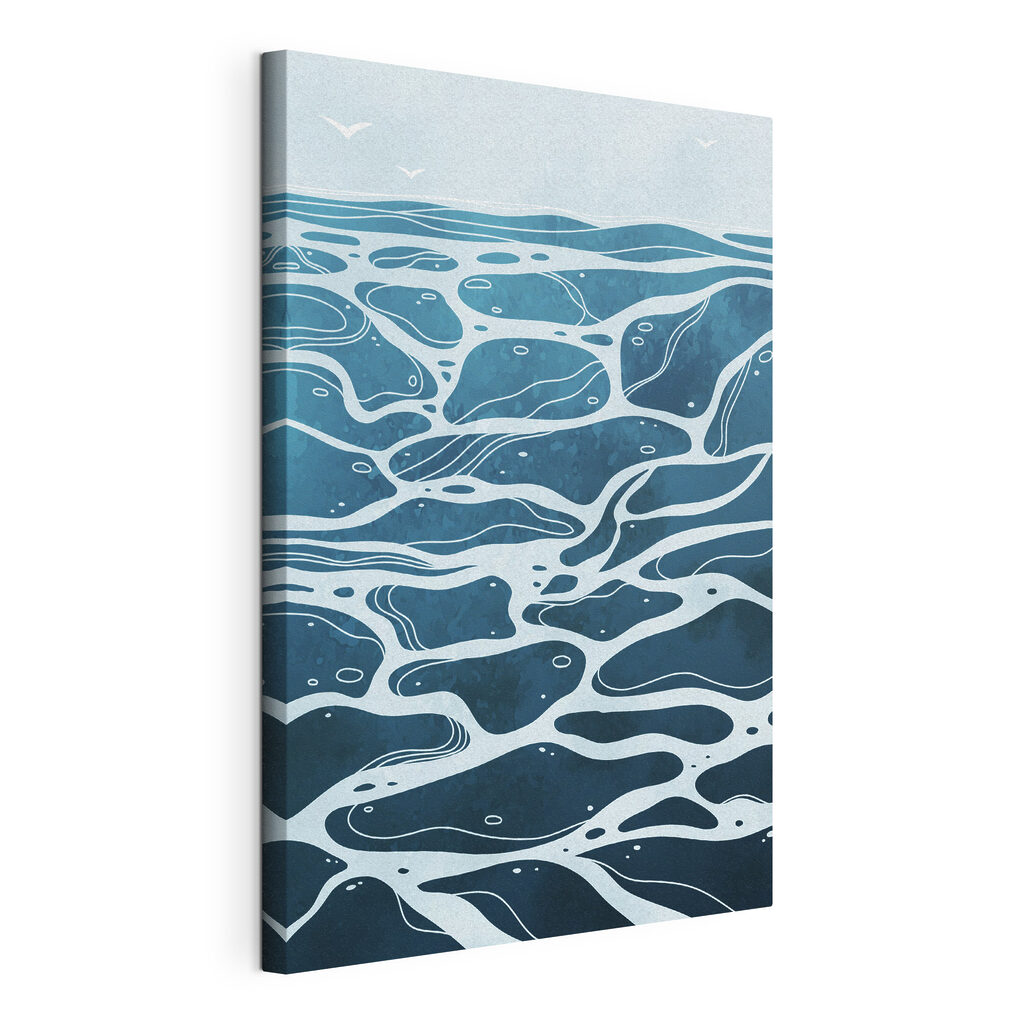 A blue and white water surface A blue and white water surface