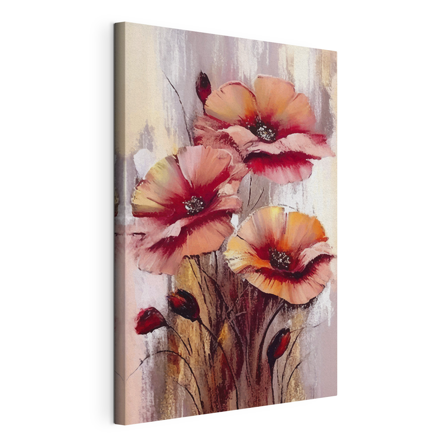 A painting of flowers on a white background A painting of flowers on a white background