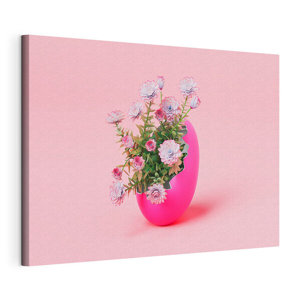 Cuadros Cuadros Un huevo rosa con flores dentro (SKU: s37756)
