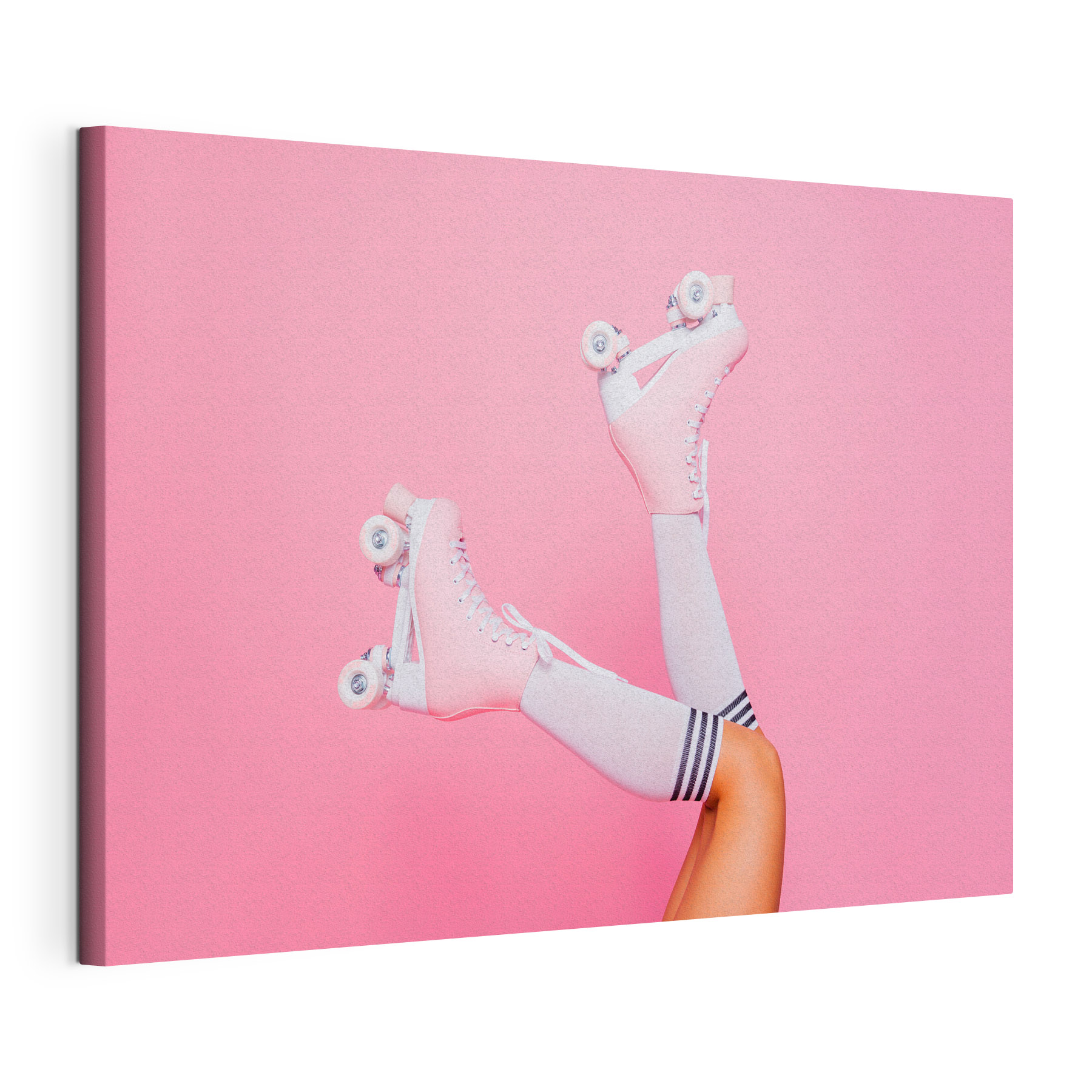 A person wearing roller skates A person wearing roller skates