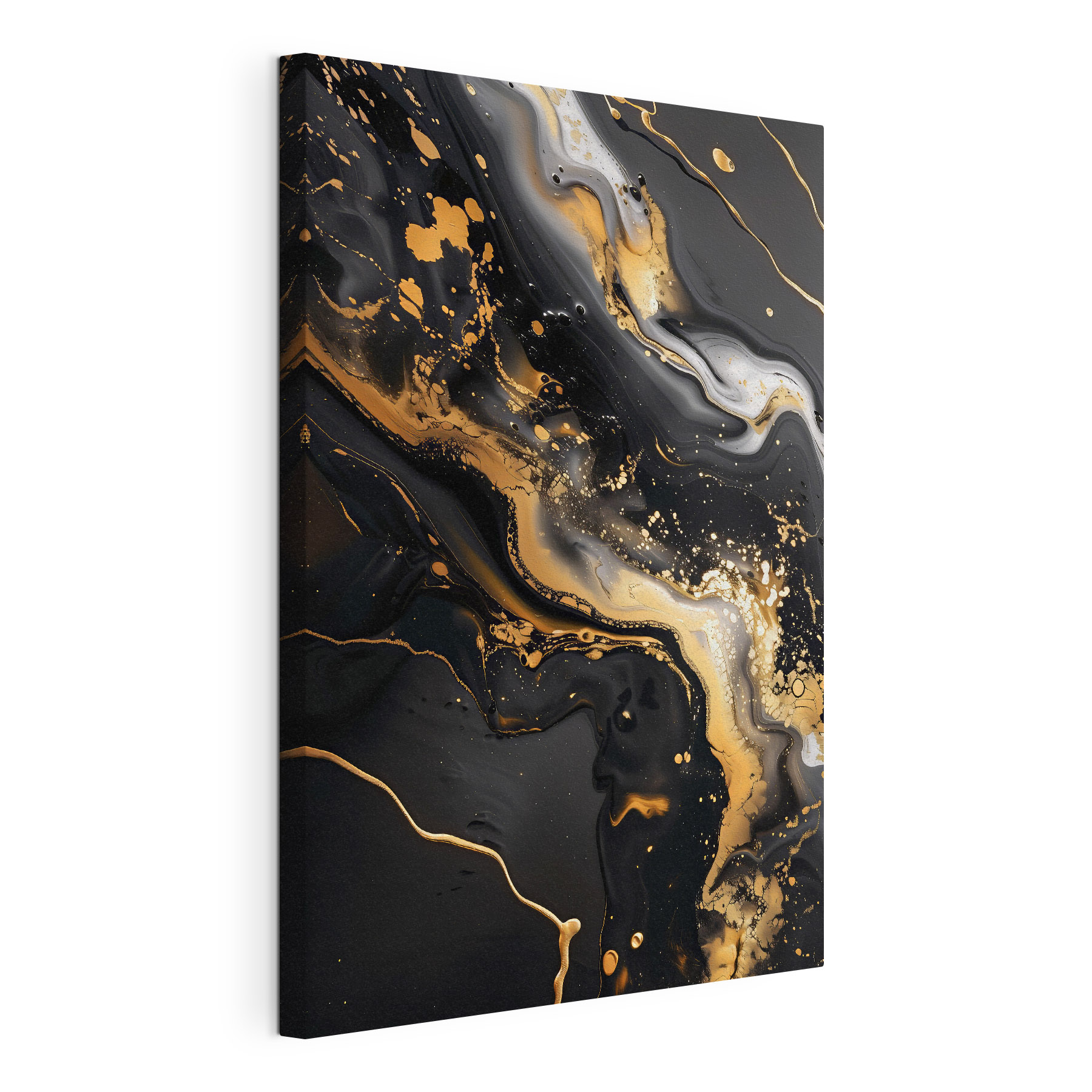 Rippling ebony and cream swirls