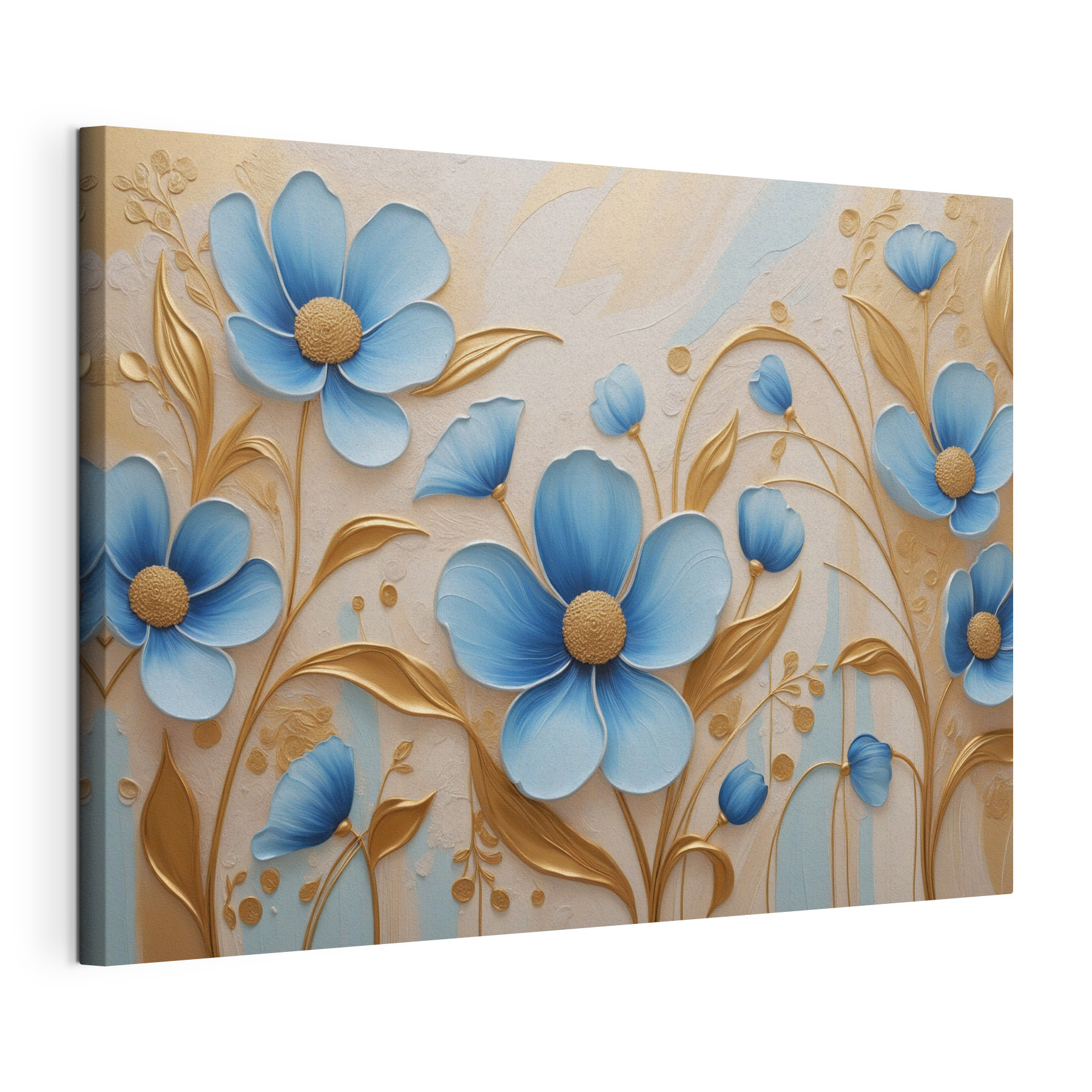 Elegant blue flowers with creamy accents Elegant blue flowers with creamy accents