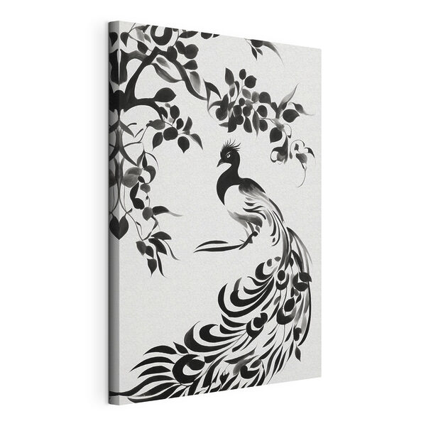 Cuadros Cuadros Un cuadro en blanco y negro de un pájaro (SKU: s37794)