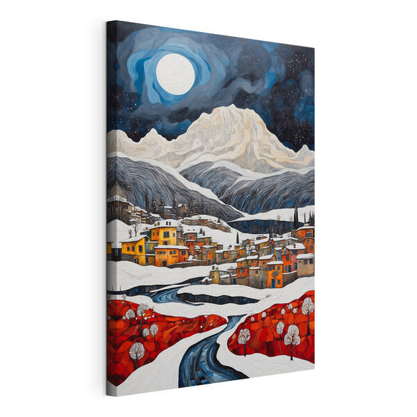Cuadros Un cuadro de un pueblo nevado (SKU: s37795) Cuadros Cuadros Un cuadro de un pueblo nevado (SKU: s37795)
