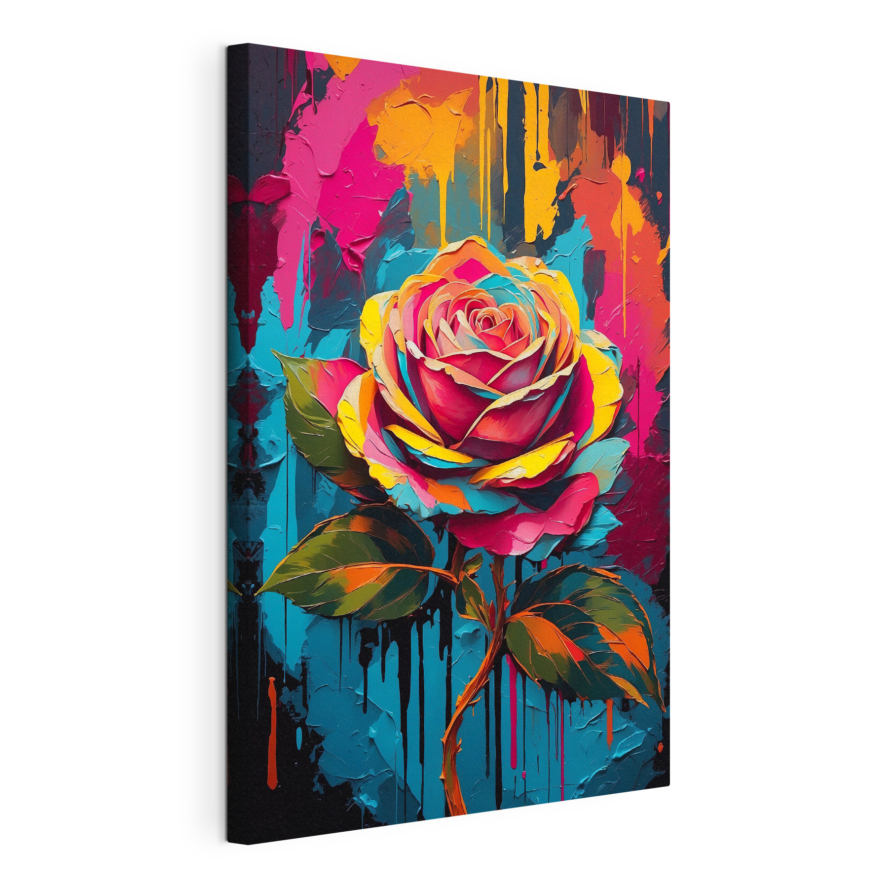 A painting of a colorful rose A painting of a colorful rose