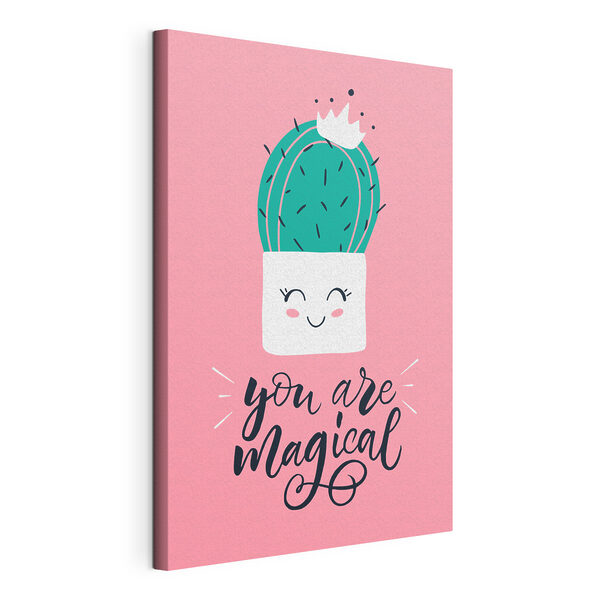 Cuadros Un cactus en una maceta con una cara y una cita (SKU: s37832) Cuadros Cuadros Un cactus en una maceta con una cara y una cita (SKU: s37832)