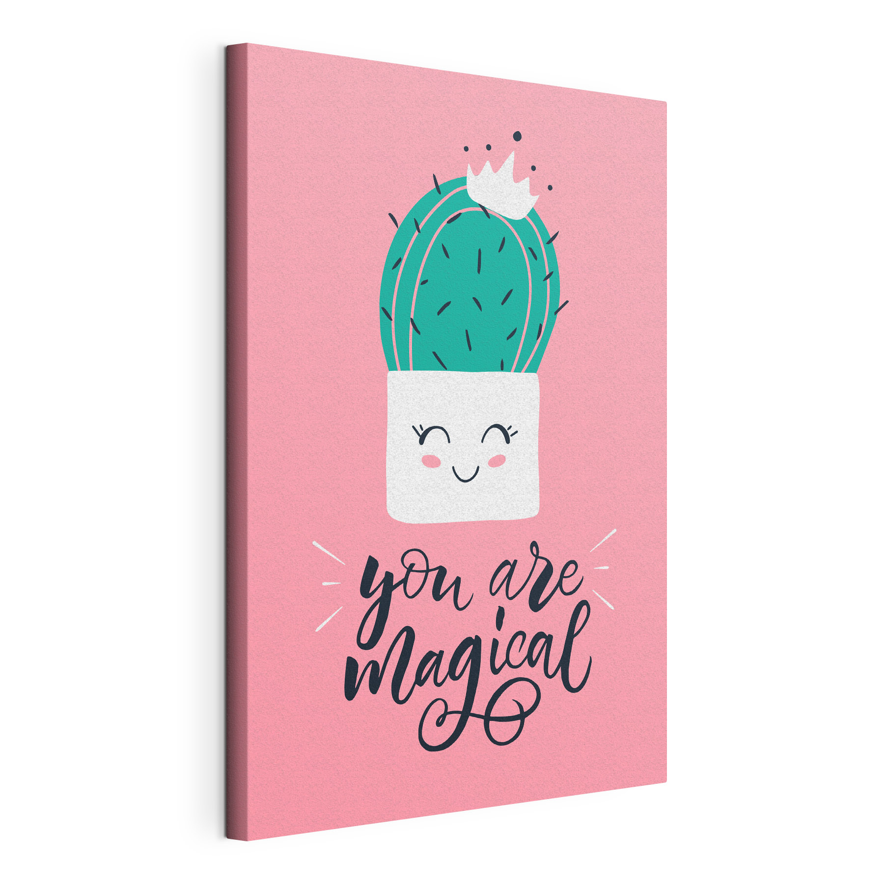 A cactus in a pot with a face and a quote A cactus in a pot with a face and a quote