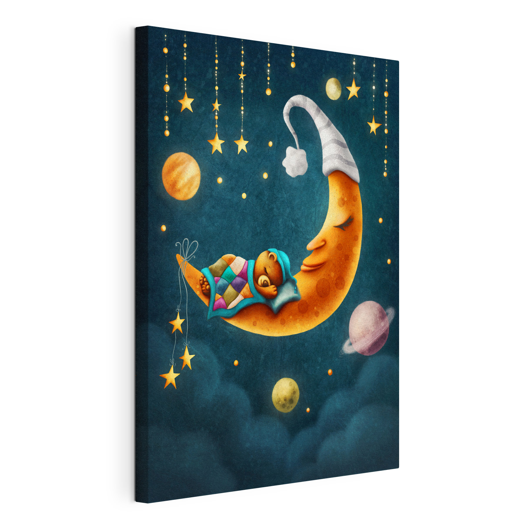 A cartoon of a bear sleeping on the moon A cartoon of a bear sleeping on the moon