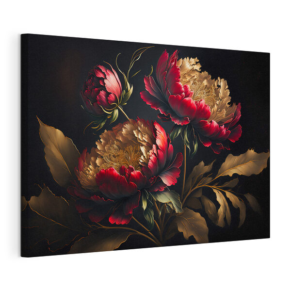 Cuadros Un cuadro de flores sobre fondo negro (SKU: s37845) Cuadros Cuadros Un cuadro de flores sobre fondo negro (SKU: s37845)