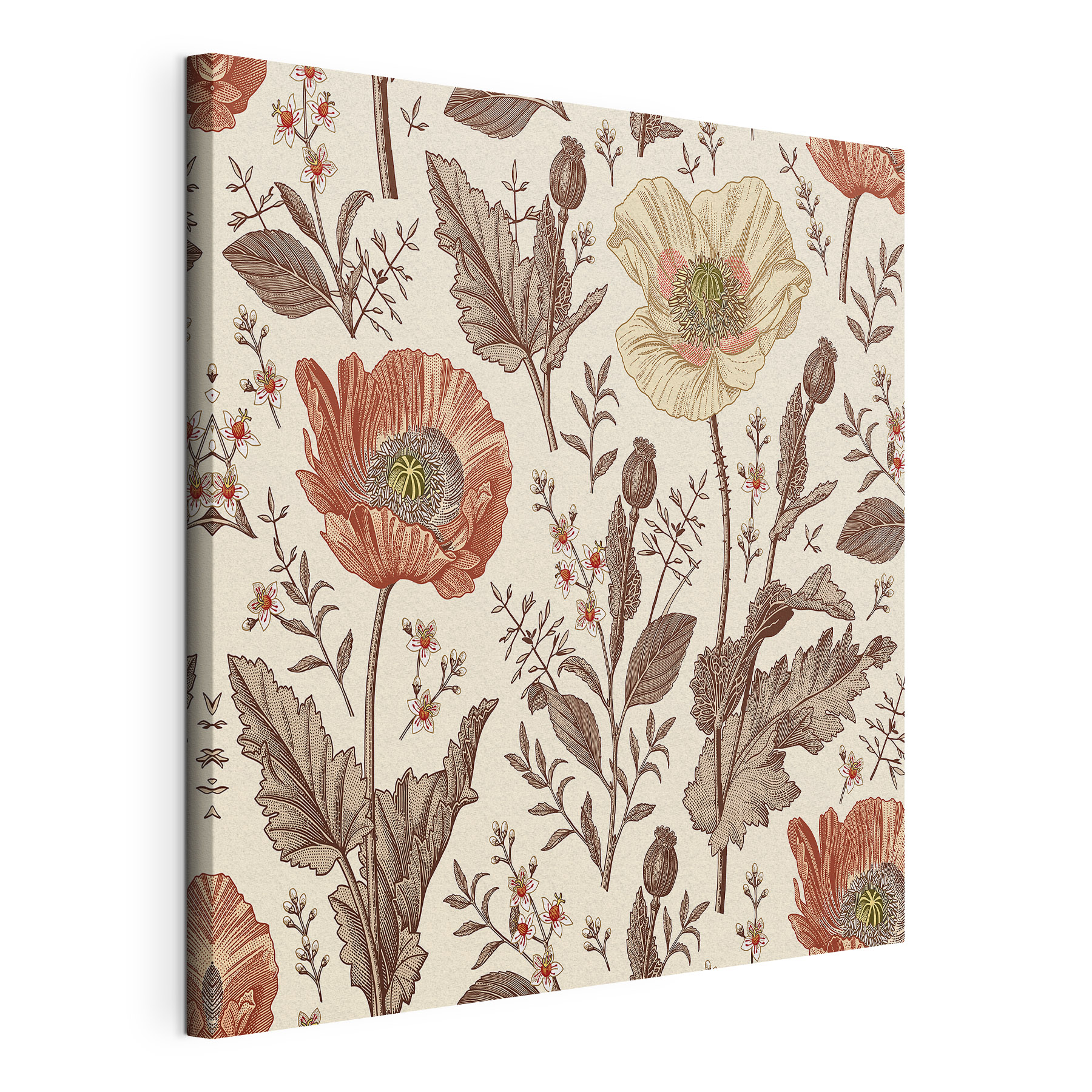 A pattern of flowers and leaves A pattern of flowers and leaves