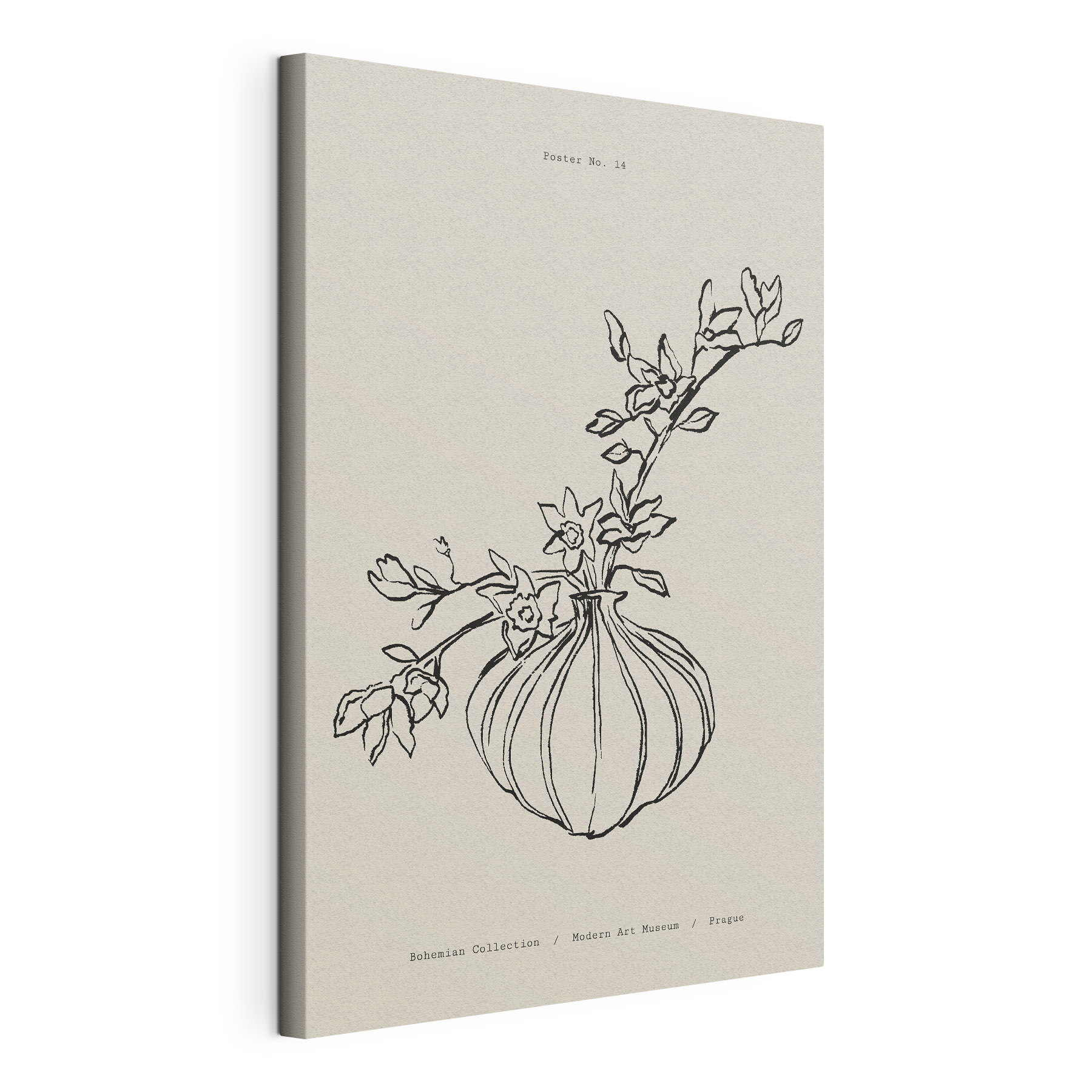 A drawing of a flower vase