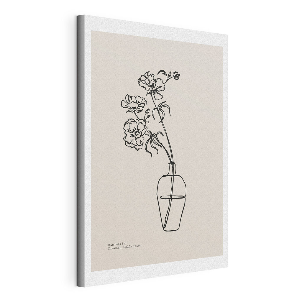 A drawing of flowers in a vase