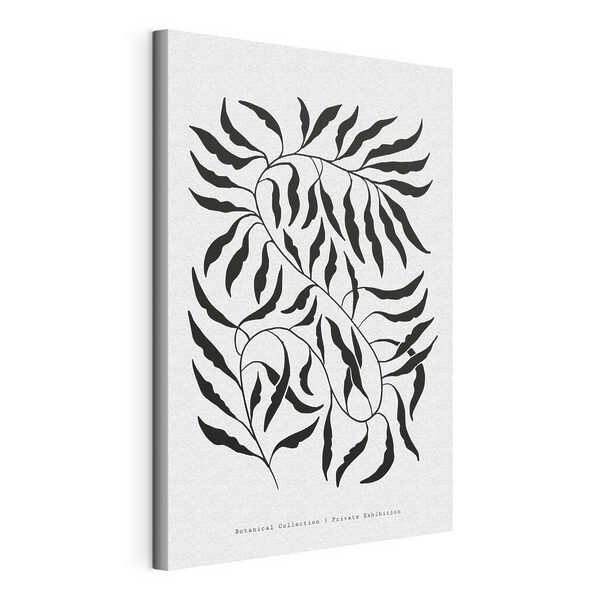Cuadros Cuadros Un dibujo en blanco y negro de hojas (SKU: s37930)
