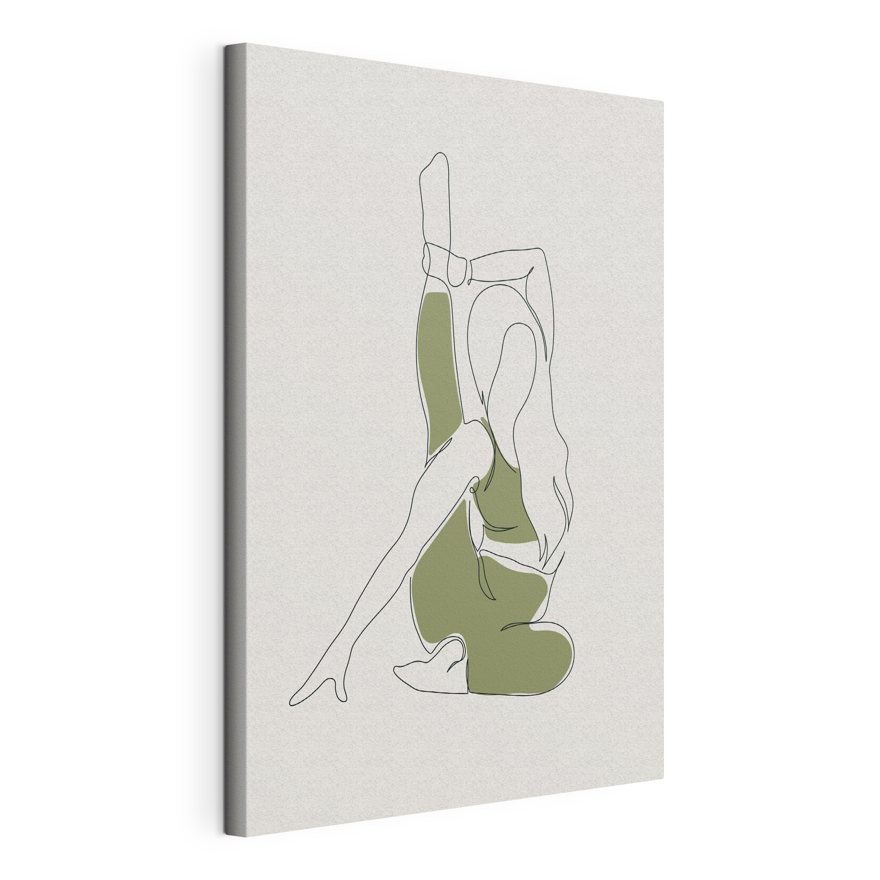 A drawing of a woman stretching