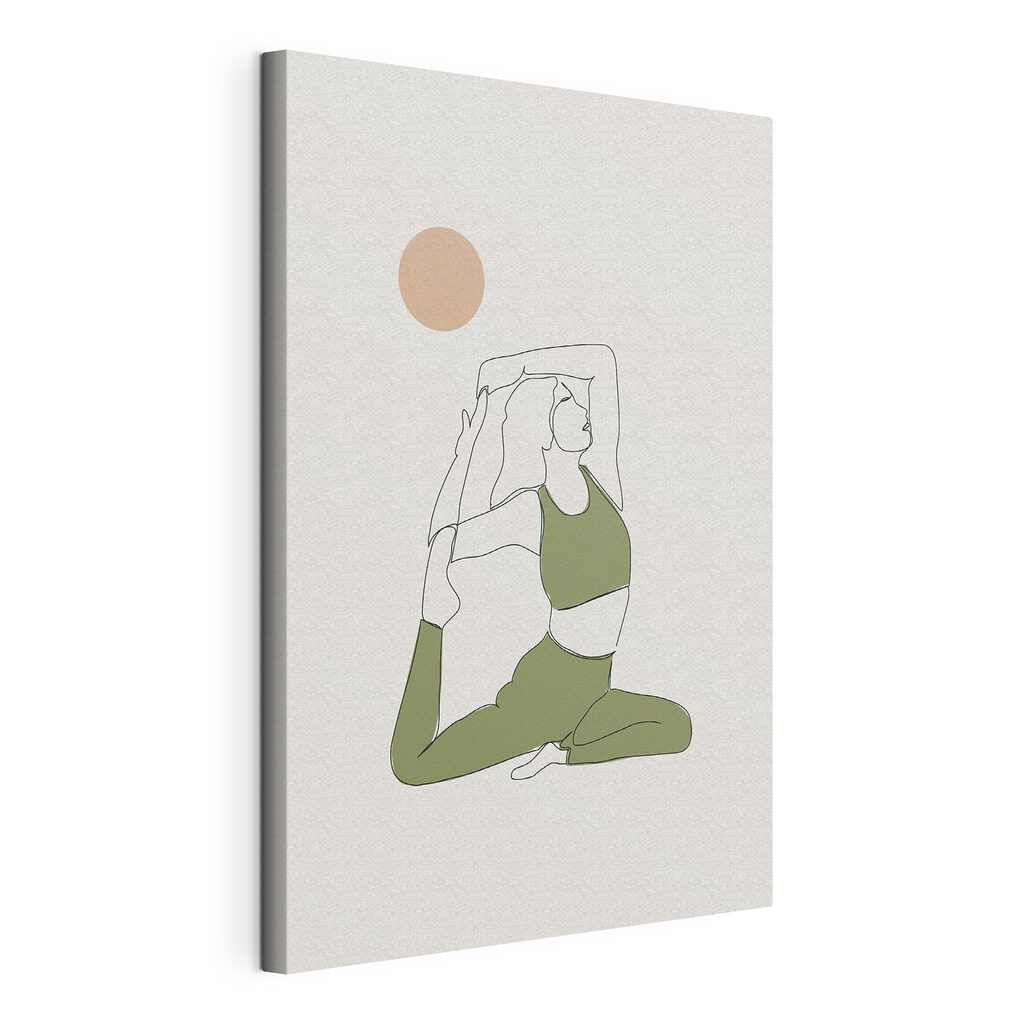 A woman in green yoga outfit