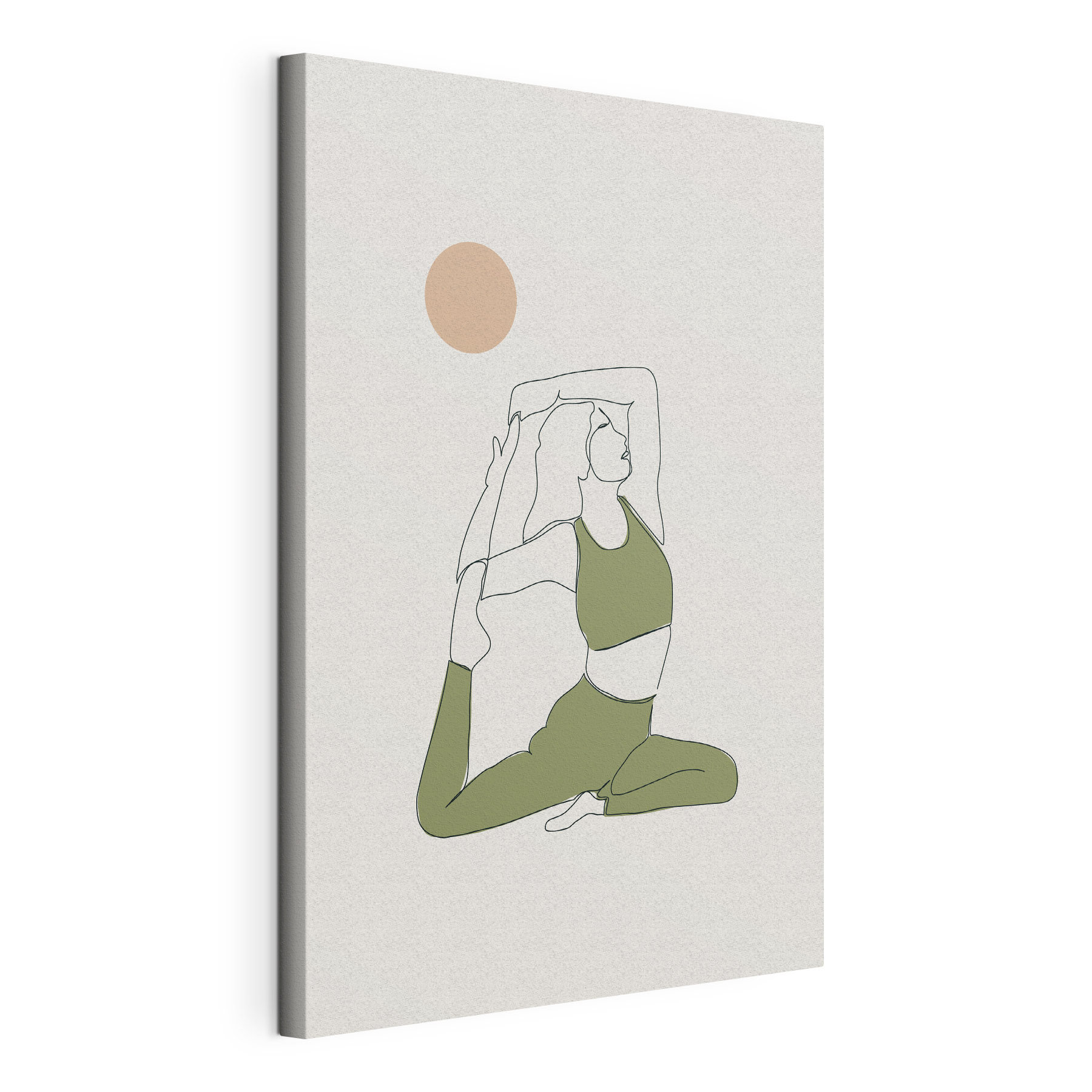 A woman in green yoga outfit