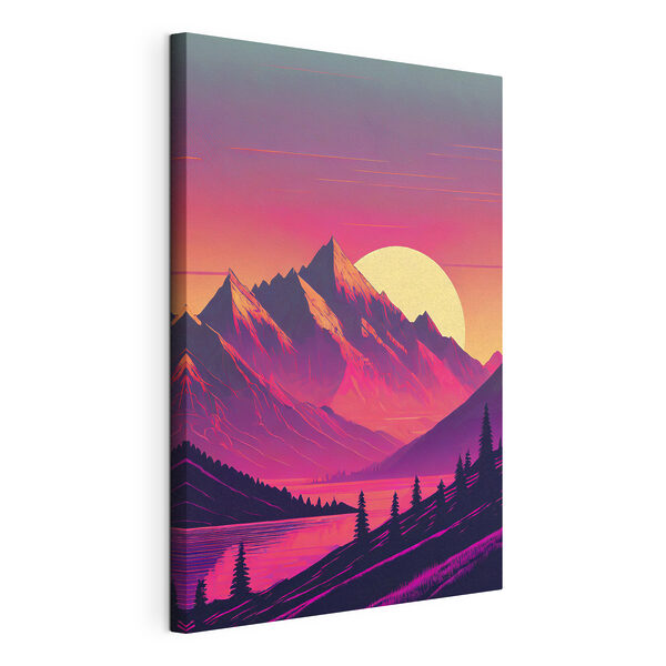 Cuadros Una cordillera con árboles y una puesta de sol (SKU: s38000) Cuadros Cuadros Una cordillera con árboles y una puesta de sol (SKU: s38000)