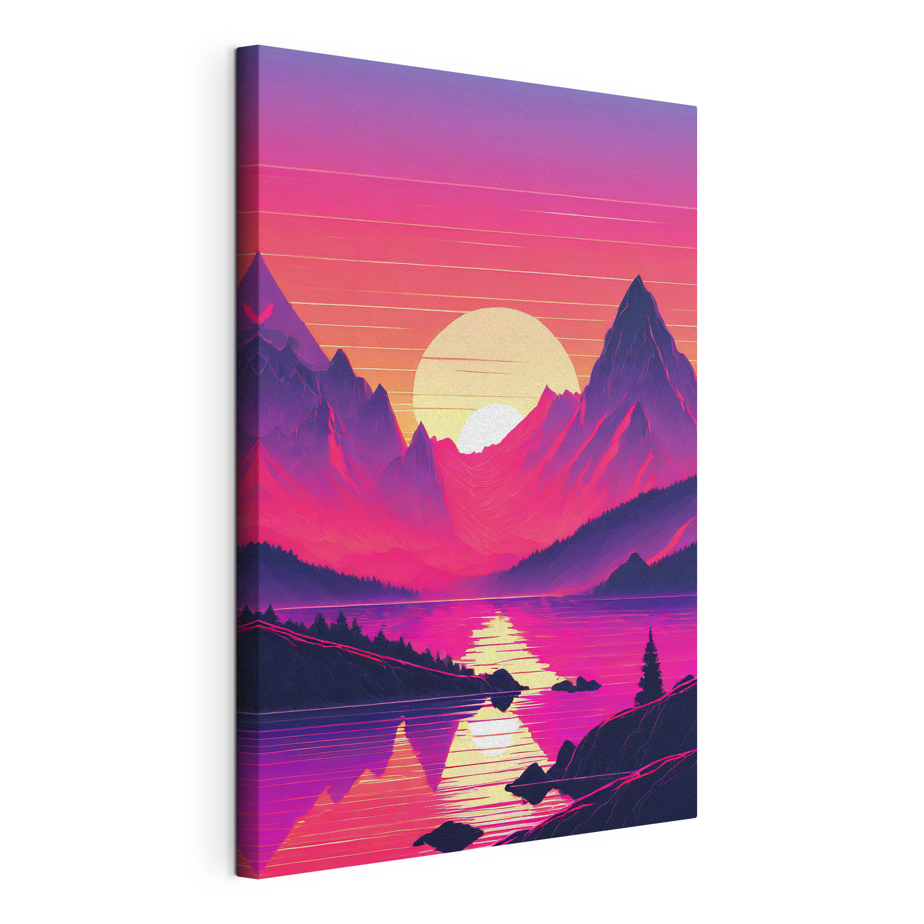 A sunset over a mountain range A sunset over a mountain range