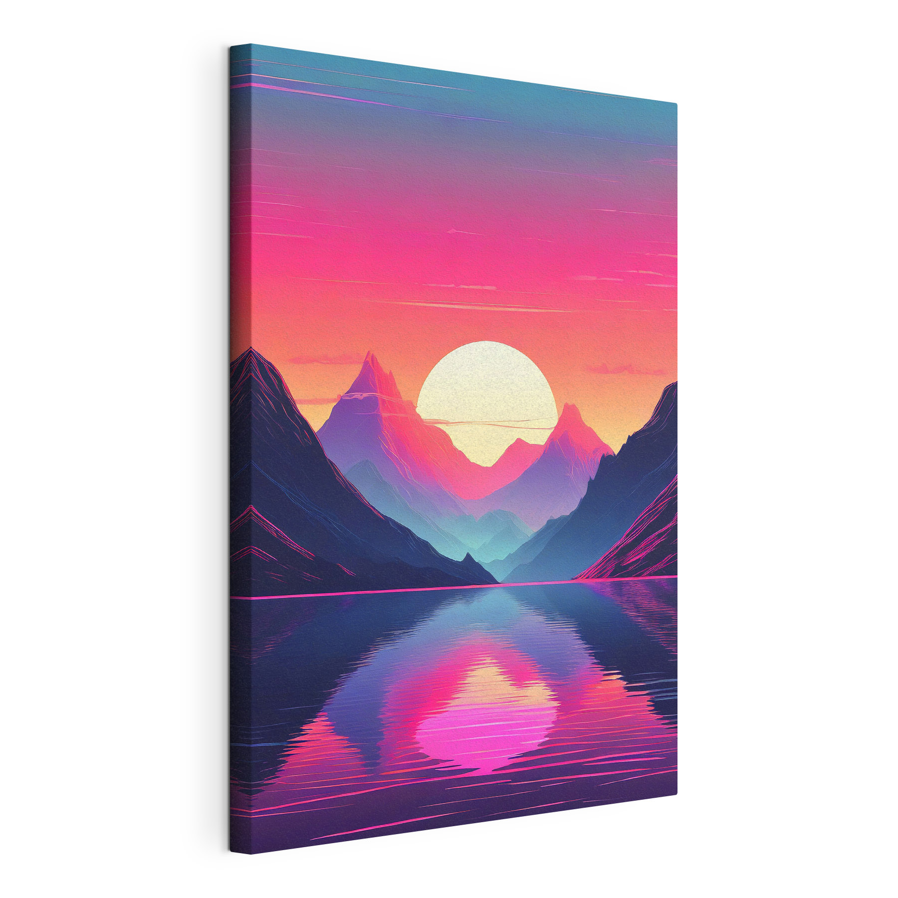 A sunset over a mountain range