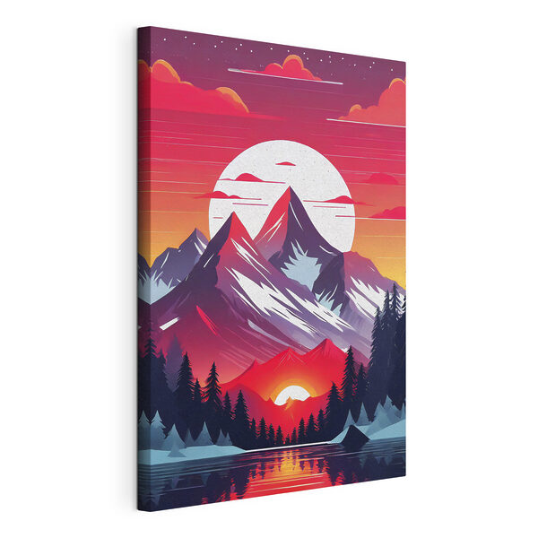Cuadros Una cordillera con árboles y una puesta de sol (SKU: s38005) Cuadros Cuadros Una cordillera con árboles y una puesta de sol (SKU: s38005)