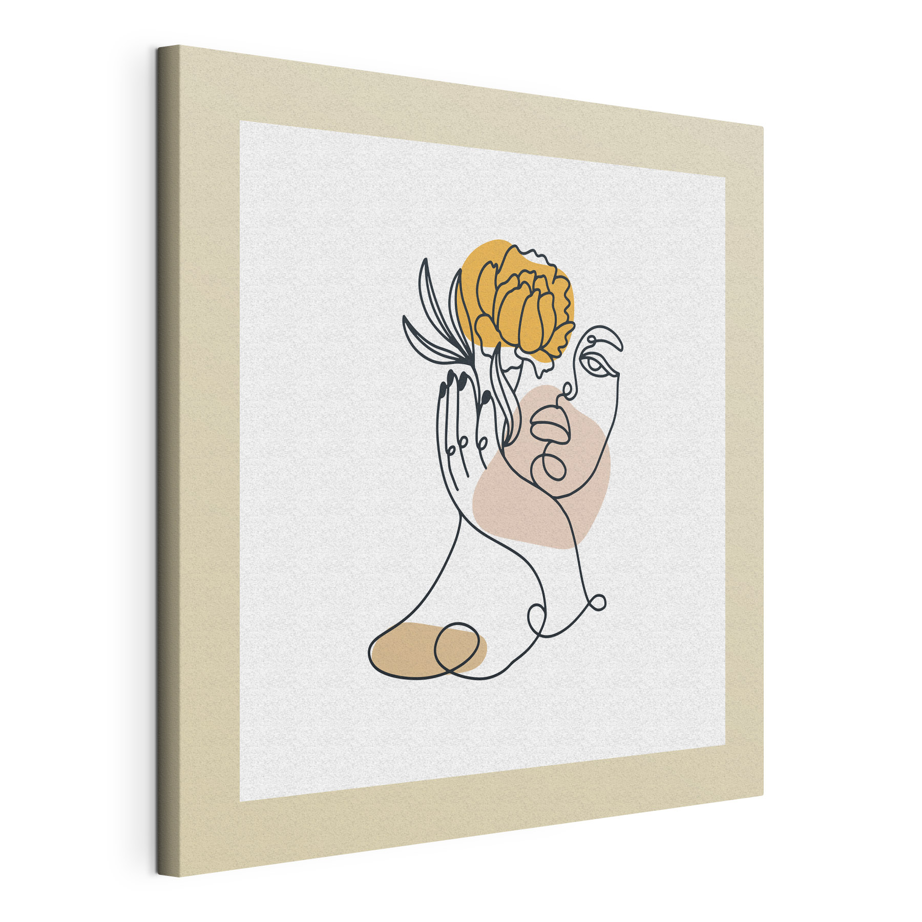 A drawing of a woman holding a flower A drawing of a woman holding a flower