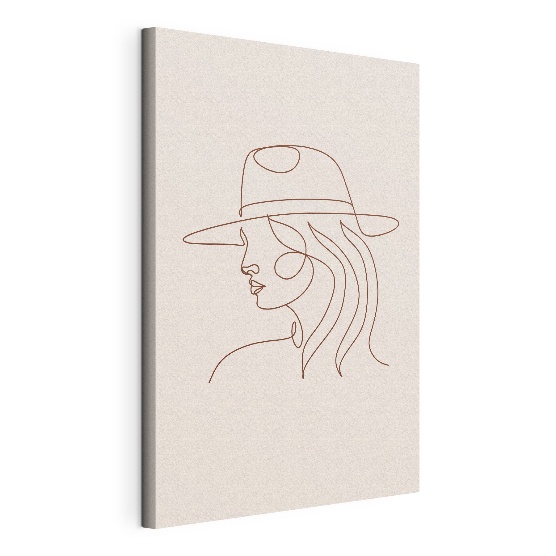 A drawing of a woman wearing a hat A drawing of a woman wearing a hat
