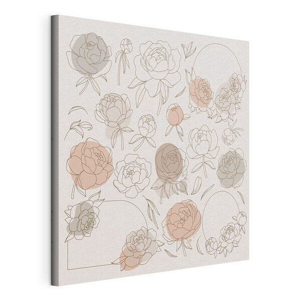 Cuadros Cuadros Un grupo de flores dibujadas sobre un fondo blanco (SKU: s38017)