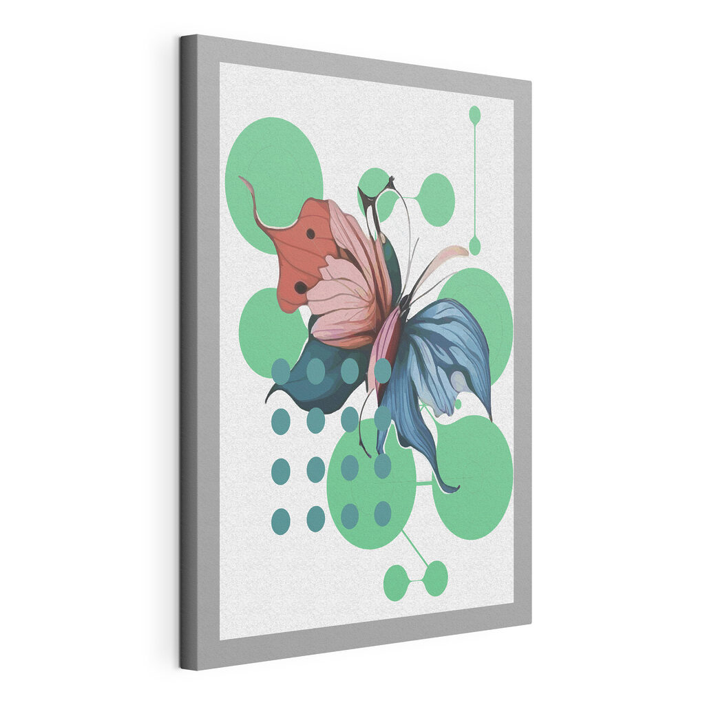 A butterfly with a flower and dots A butterfly with a flower and dots