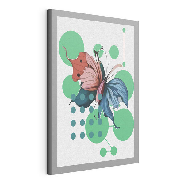 Cuadros Una mariposa con una flor y lunares (SKU: s38024) Cuadros Cuadros Una mariposa con una flor y lunares (SKU: s38024)