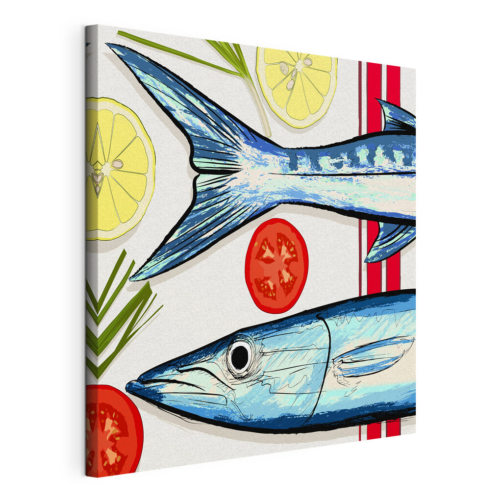 A fish and tomatoes on a table A fish and tomatoes on a table