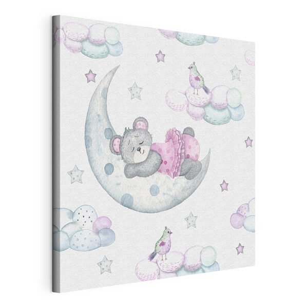 Un osito de peluche durmiendo en la luna Cuadros Un osito de peluche durmiendo en la luna