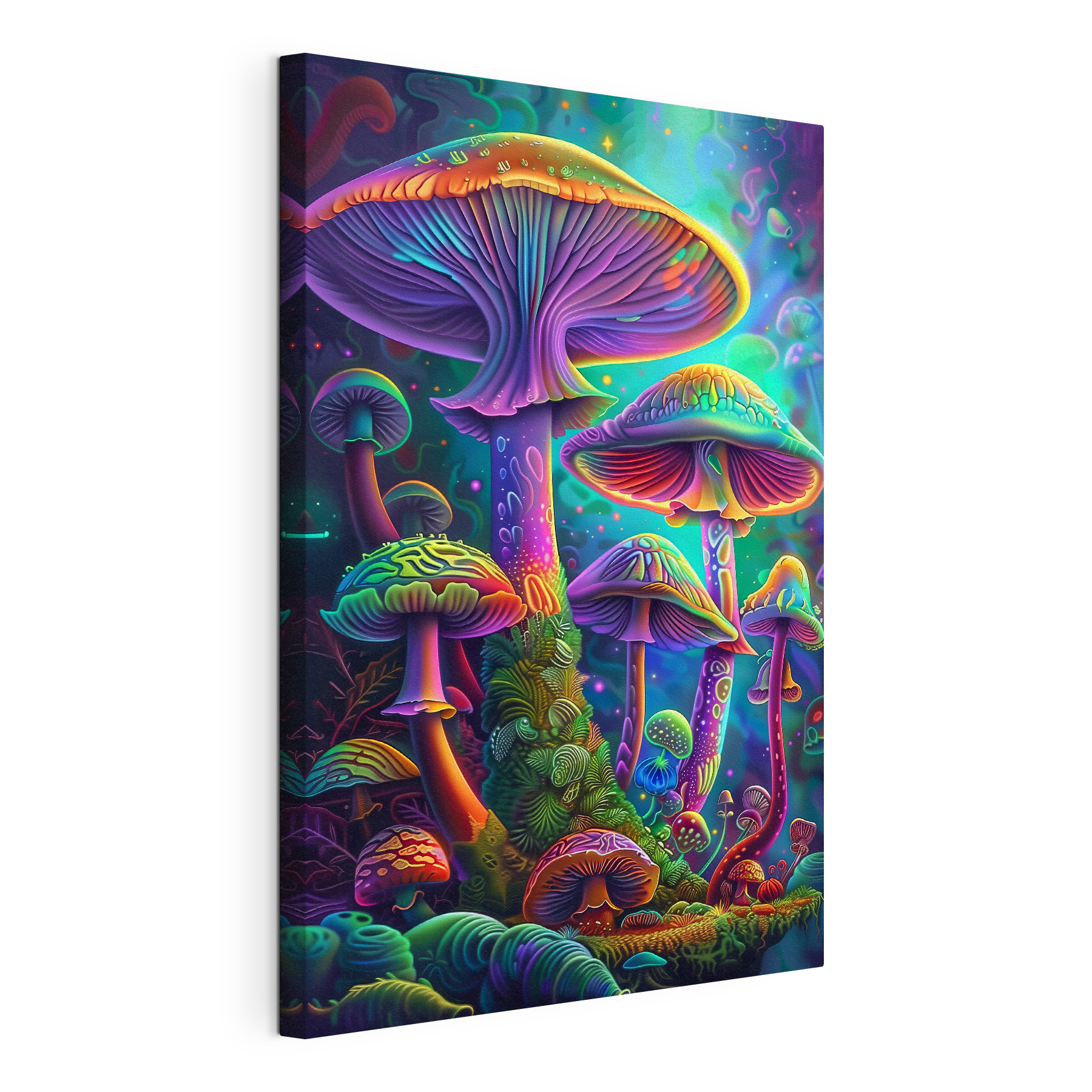 A group of colorful mushrooms A group of colorful mushrooms