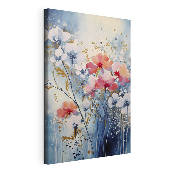 Cuadros Cuadros Un cuadro de flores sobre fondo azul (SKU: s38106)