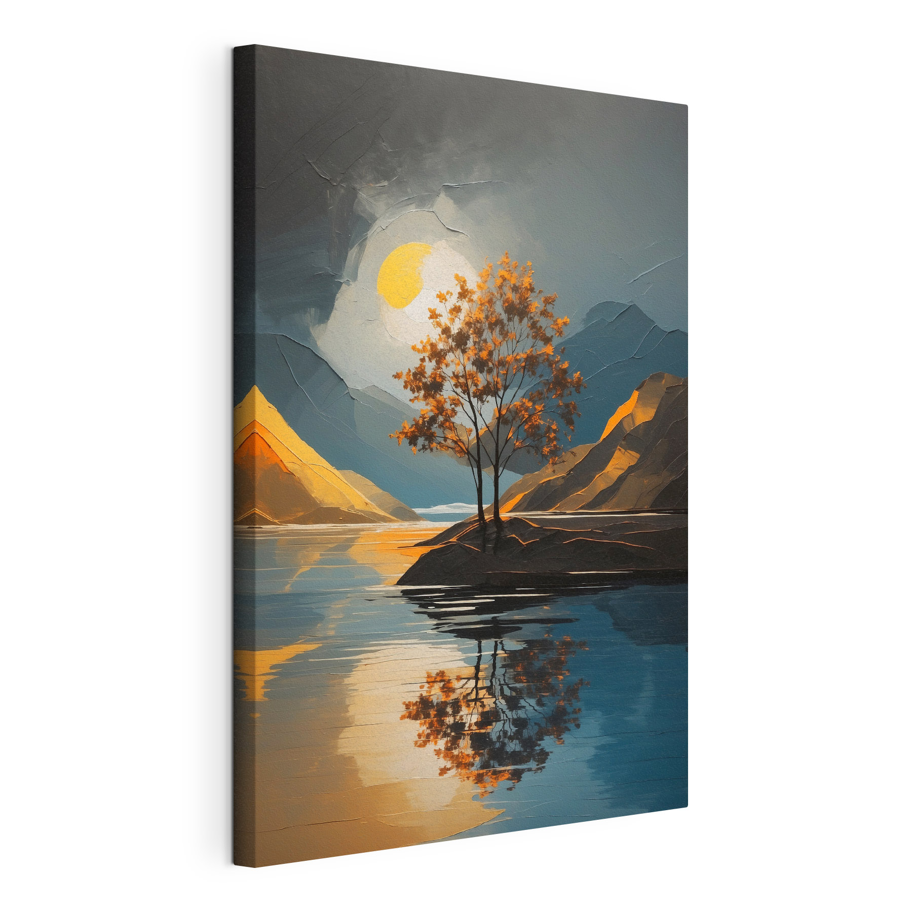 A tree on a small island in a lake