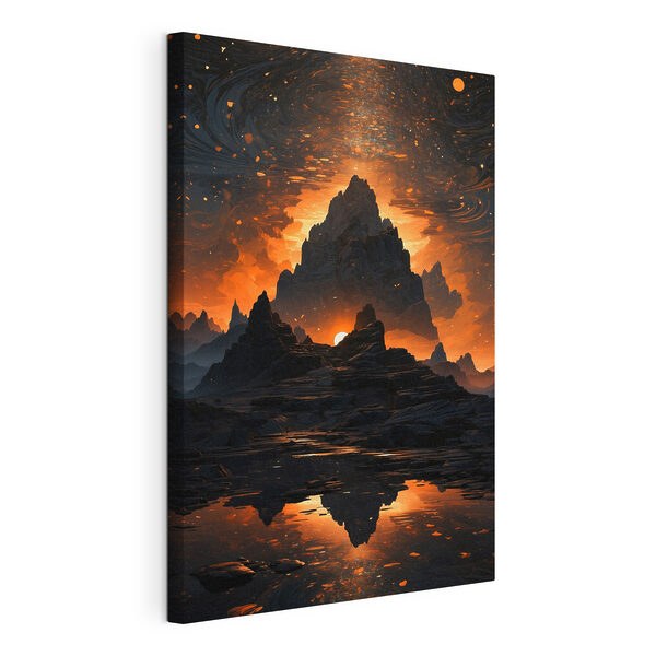 Cuadros Una cordillera con la puesta de sol al fondo (SKU: s38120) Cuadros Cuadros Una cordillera con la puesta de sol al fondo (SKU: s38120)