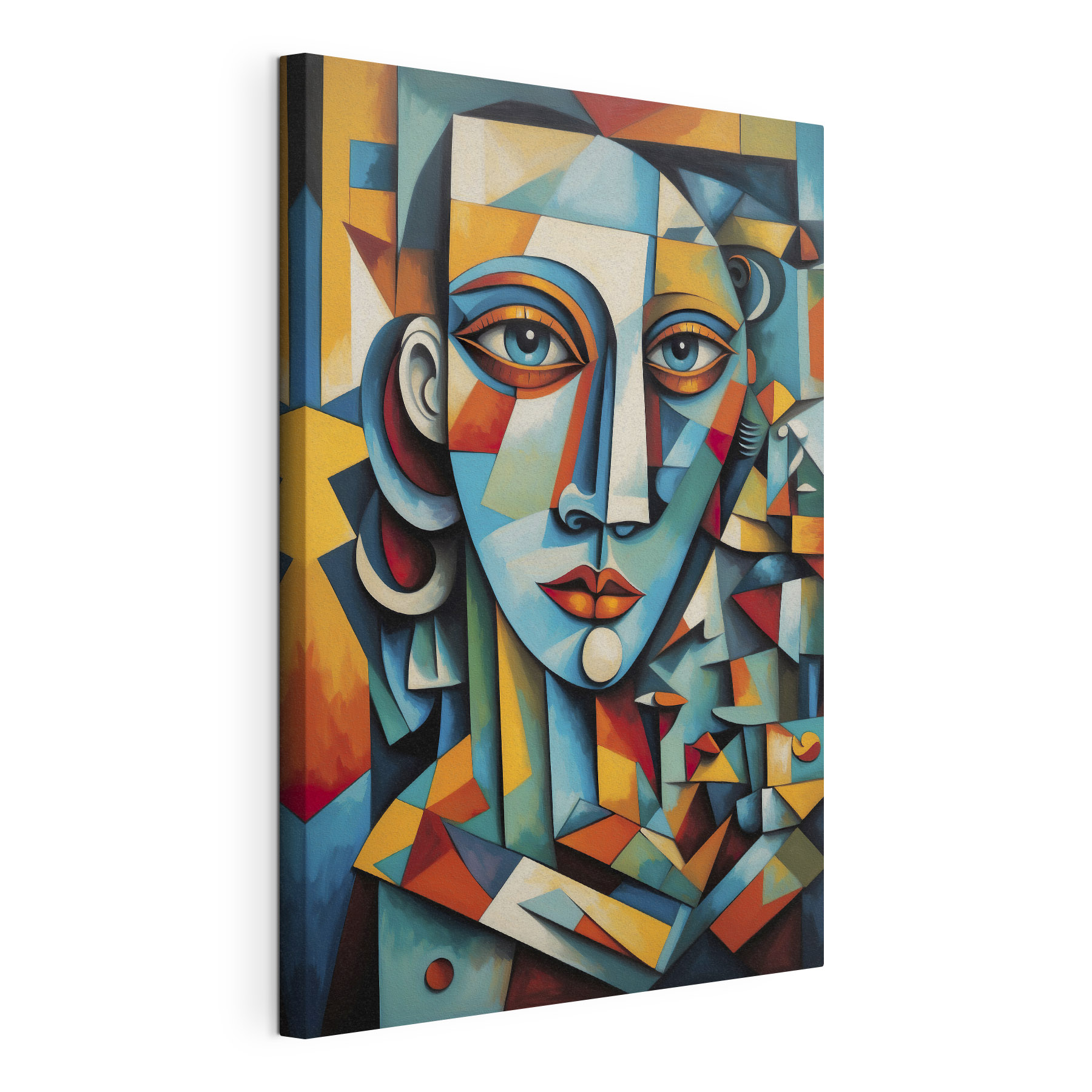 A painting of a woman's face A painting of a woman's face