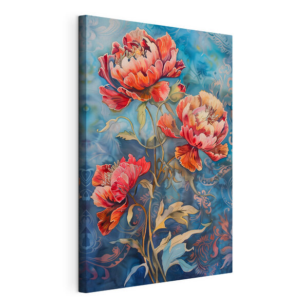 Cuadros Un cuadro de flores sobre fondo azul (SKU: s38158) Cuadros Cuadros Un cuadro de flores sobre fondo azul (SKU: s38158)