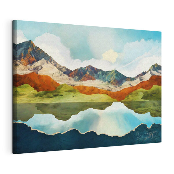 El reflejo de las montañas y el cielo en el agua Cuadros El reflejo de las montañas y el cielo en el agua